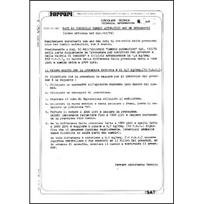 1979 Ferrari technical information n°0340 (Dati di controllo cambio automatico 400 GM hydramatic) (reprint)