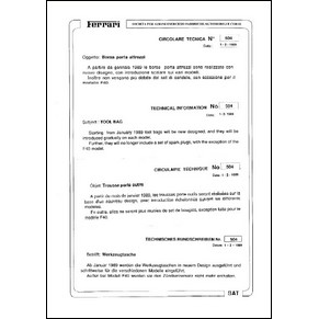 1989 Ferrari technical information n°0504 (Tool bag) (reprint)