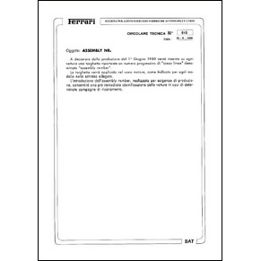 1989 Ferrari technical information n°0513 (Assembly NR) (reprint)