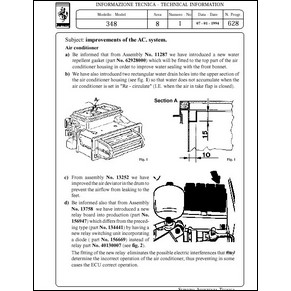 1994 Ferrari technical information n°0628 348 (Improvements of the AC. system) (reprint)