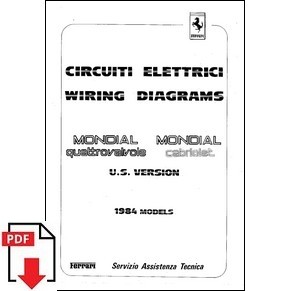 1984 Ferrari Mondial Quattrovalvole + Cabriolet USA wiring diagrams 317/84 PDF (it/uk)