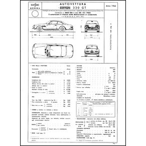 1964 Ferrari 330 GT 2+2 homologation certificate (Certificato di omologazione) (reprint)