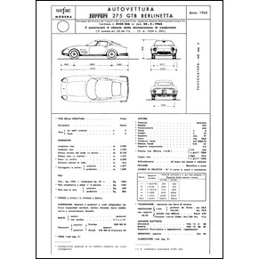 1965 Ferrari 275 GTB homologation certificate (Certificato di omologazione) (reprint)