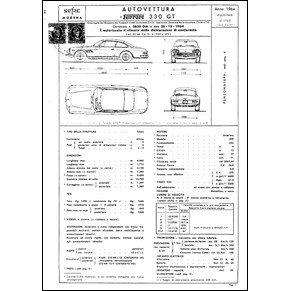 1965 Ferrari 330 GT 2+2 homologation certificate (Certificato di omologazione) (reprint)