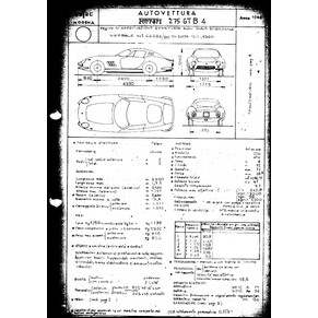 1966 Ferrari 275 GTB/4 homologation certificate (Certificato di omologazione) (reprint)