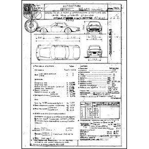 1969 Ferrari 365 GTS homologation certificate (Certificato di omologazione) (reprint)